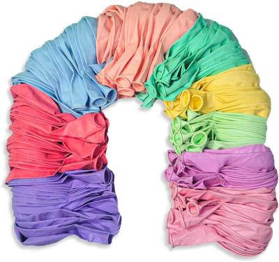 China Eco-friendly Material Pastel Balloons 100 Pack Rainbow Party Balloons 12 Inch Assorted Colored Latex Balloons For Baby Shower Weddings for sale