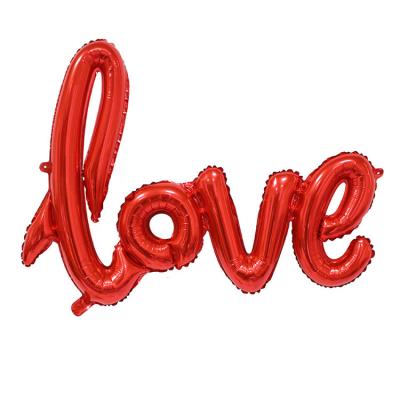 China Large Size Party Decoration Love Gold Foil Balloons Silver Red Balloons For Valentines Day for sale