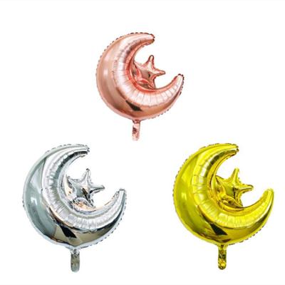 China Wholesale Moon Balloon Eid Mubarak Party Decoration Ramadan Mubarak Party Moon Star Foil Balloon for sale