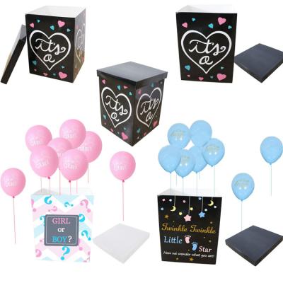 China Hot Selling Birthday Gender Reveal Boy or Girl Party Balloon Box Party Surprise Gift Box Baby Shower Balloon Box with Latex Balloon for sale