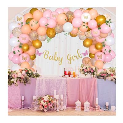 China Custom Party Pink Garland Arch Kit 3D Foil Butterfly Confetti Balloon Set Baby Shower Party Suppliers Balloon Arch for sale