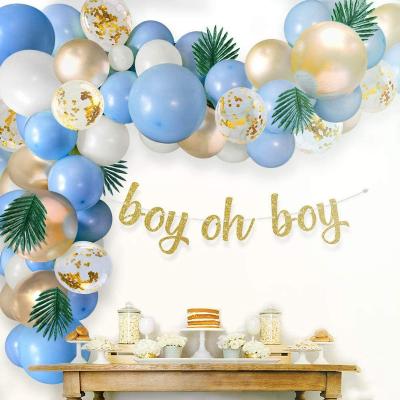 China Party Decor Baby Shower Gender Reveal Balloons Set Party Decorations Boy Paper Banner Birthday Latex Balloon Chain Oh for sale