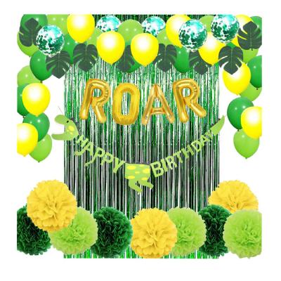 China Eco-friendly Animal Decoration Jungle Letter Balloon Gold Party Supplies Latex Balloon Set Rain Silk for sale