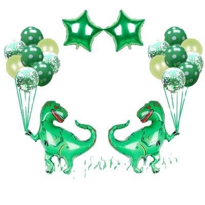 China Party Dinosaur Movie Foil Balloon Set Tyrannosaurus Green Forest Theme Party Decoration Cartoon Balloon for sale