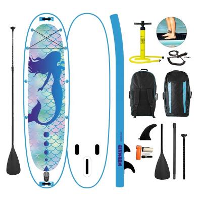 China Unisex OEM Printing Mermaid Sip Inflatable Long Life Stand Up Paddle Boards Include Surf Board for sale