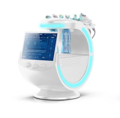 China Skin Wrinkle Analysis 7 in 1 Oxygen Hydra Dermabrasion Beauty Skin Management System Ice Blue Facial Intelligent Machine for sale