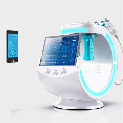 China Smart Blue Skin Scrubber BIO Skin Wrinkle Analysis Skin Analyzer Machine Ice Jet Microdermabrasion Facial Cleansing Ultrasound Aqua Peeling for sale