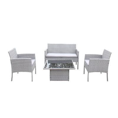 China Garden Set Rattan Furniture Sofa Set With Adjustable Table Garden Set Outdoor Patio Furniture for sale