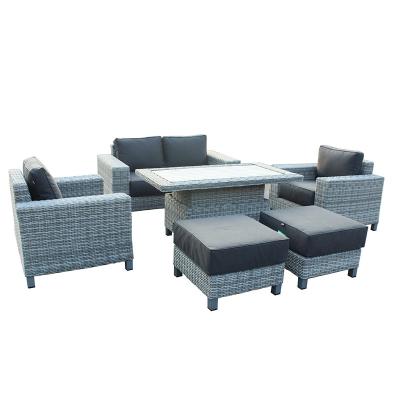 China Garden Set Outdoor Garden Furniture Rattan / Wicker Sofa 6pcs Set for sale