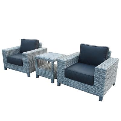 China Modern Outdoor Garden Furniture Rattan 3pcs Bistrol Sofa Set for sale