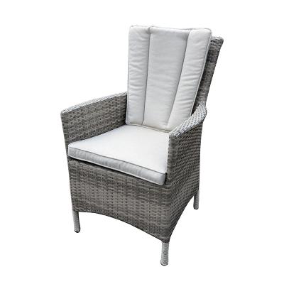 China Modern Outdoor Restaurant Alum Wicker Rattan Dining Chair With Seat And Back Cushion for sale