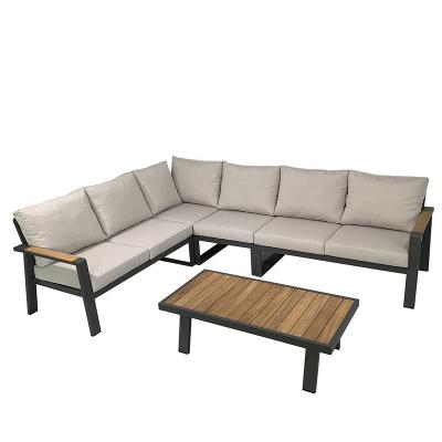 China Modern Outdoor Furniture Outdoor Garden Set Outdoor Teakwood Corner Sofa Set Furniture Patio Garden Sofa Furniture for sale