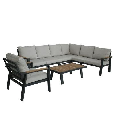 China Modern Outdoor GardenTeakwood Corner Sofa Set Furniture Patio Sofa Furniture for sale