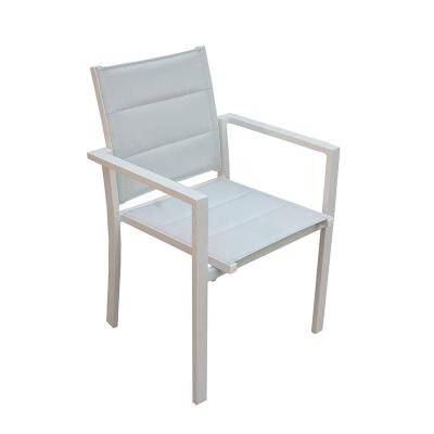 China Stackable Texlience Modern Alum Dining Chair With Padding for sale