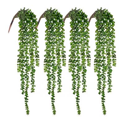 China DIY Artificial Plastic Faux Succulents Plants Hanging String Of Beads For Wall Garden Decoration for sale