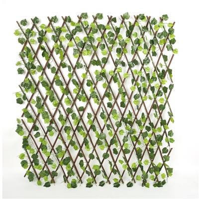 China Artificial Willow Branch Silk Leaf Foliage Modern Expanding Greenery Fence Leaf Privacy Roll Barrier Screen for sale