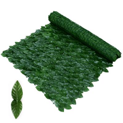 China Modern Green Artificial Grass Ivy Fence Leaf Fence Artificial Faux Ivy Leaves Fence Privacy Plastic Plant Leaf Fence for sale