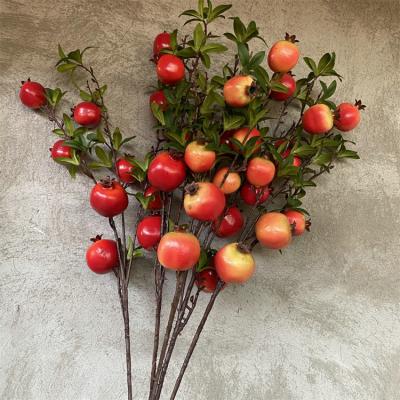 China Artificial Wedding Decoration 84CM Pomegranate Branches Home Decoration For Home Ministry Restaurant Wedding Garden Photography for sale