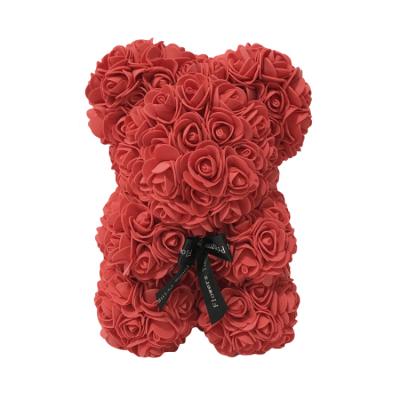 China Free Sample Valentine's Day Gift Amazon Top Sale 30cm Foam Artificial FlowerTeddy Rose Bear With Gift Box For Valentine's Day Christmas Gift for sale