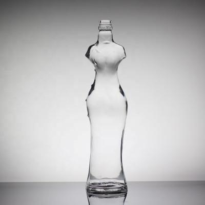 China Beauty Female Glass Bottle in Customized Shape for Wine Aficionados and Connoisseurs for sale