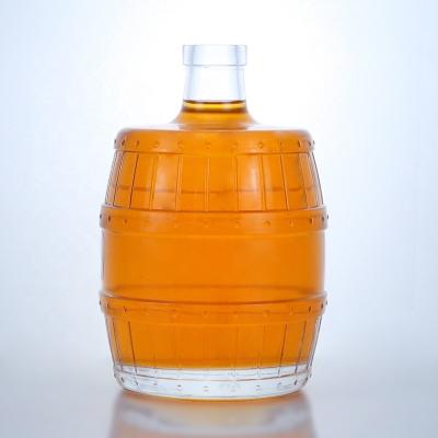 China 700ml 750ml Special Shaped Glass Bottle for Whiskey Tequila Brandy Rum Gin Glass Collar for sale