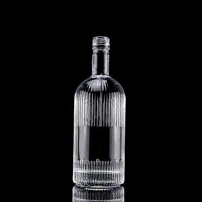 China 500ml 700ml SCREW CAP Super Flint Glass Empty Whiskey Bottle for Design Classic Round for sale