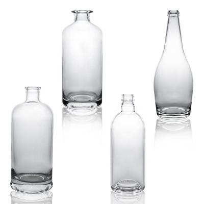 China Glass bottle Whisky Glass Vodka Gin Rum bottle with cork 375ml 500ml 700ml 750ml 1000ml for sale