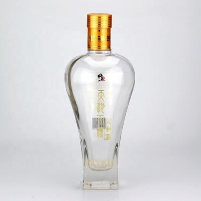 China Glass Sealing Type CROWN CAP 500ml 750ml Ginseng Liquor Bottle From Medicated Liquor for sale