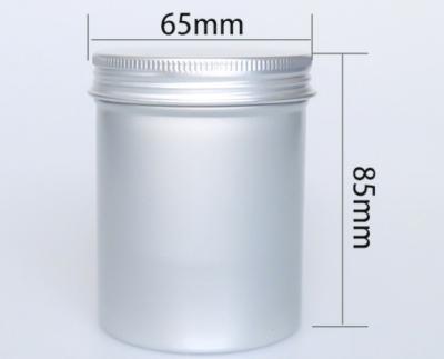 China 250ml 65*85 Silver Threaded Aluminum Can Flower Tea Tea Canister Snack Candy Beans Sealed Metal Storage Jar for sale