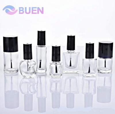 China Garrafas de vidro de esmalte de unhas 3ml 5ml 10ml 15ml 20ml Quadrado Garrafas de vidro de esmalte de unhas vazias com escova à venda