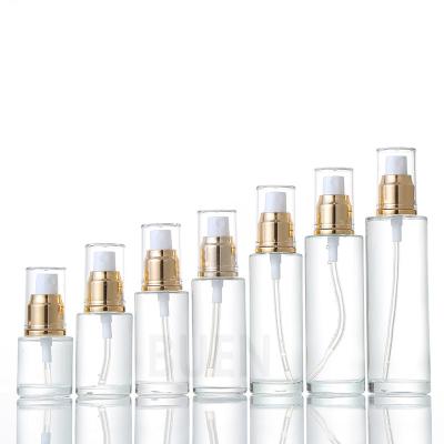 China Customizable Clear Glass Cosmetic Jars Empty Foundation Glass Bottle 120ml for sale