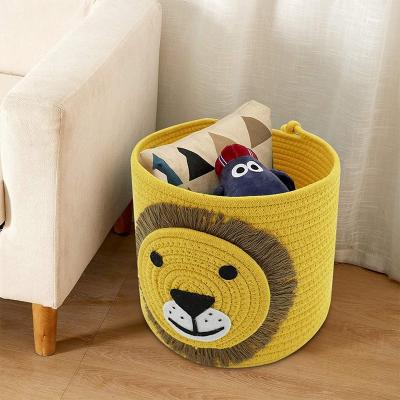 China Discount Viable Wholesale Home Decor Woven Factory Basket Custom Woven Factory Basket Cotton Rope Basket With Handles for sale