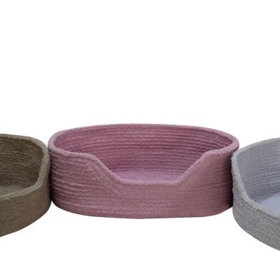 China New Breathable Dog Bed Kennel Cat House Polyester With Cotton Rope Pet Material Soft Nest for sale