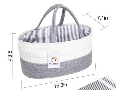 China Factory Direct Washable Travel China Cotton Rope Stylish Folding Diaper Bag With Handles for sale