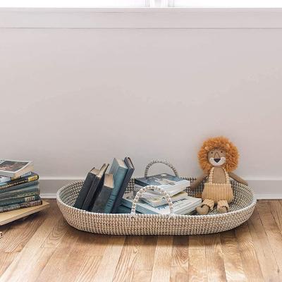 China China factory direct natural plant plankton material baby changing basket with mattress for sale