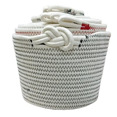 China China Modern Factory Direct Household Home Use Foldable Rope Woven Cotton Storage Basket Plant&Flower Pot Set of 5 for sale