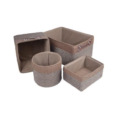 China Sustainable Wholesale Woven PP Waterproof Storage Baskets Hamper Organizer Handmade Gift Newest Polypropylene Rope Basket for sale