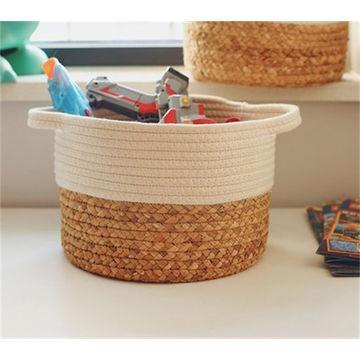 China Viable direct rope basket cotton factory porcelain storage basket living room container multifunctional water hyacinth basket for sale