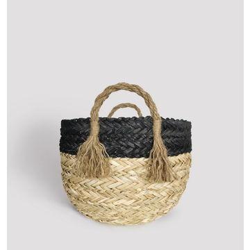 China Sustainable new design plant plankton colorful basket weaving rope basket straw basket for sale