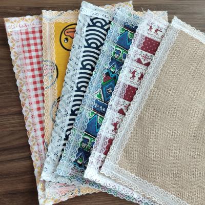 China High Quality Viable Cotton Yarn Colors Folding Woven Place Mat With Waterproof for sale