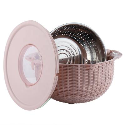 China Kitchen Sustainable Household Plastic Rotating Round Multifunctional Drain Basket for sale