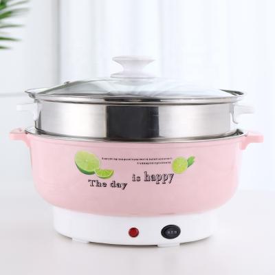 China Mini Outdoor Hot Multifunctional Colorful Electric Pot With Grill Stainless Steel Electric Boiling Steamer Pot for sale