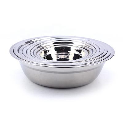 China 201 Multi Combination Thick Soup Basin Stainless Steel Bowl Stocked Large Size Round Basin for sale