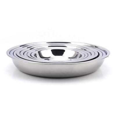 China Stocked Dish 201 Material Thick Multipurpose Dish Kitchen Round Tableware for sale