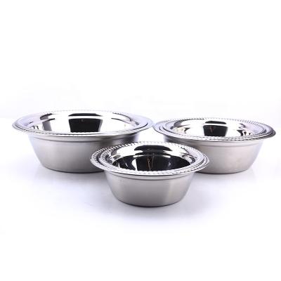 China Stocked Universal Stainless Steel Basin 28cm Food Printing Mixing Bowl for sale