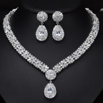 China Wedding Accessories 18K Gold Plated Cubic Zirconia Wedding Accessories Bridal Jewelry Sets for sale