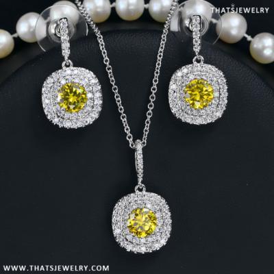 China Wedding Accessories High Quality Exquisite Micro Pave Classic AAA Cubic Zircon Jewelry Set for sale