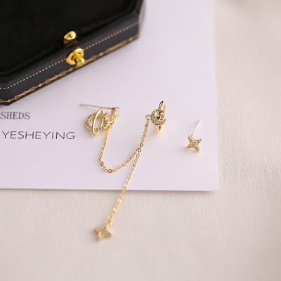 China FASHION THATSJEWELRY 2021 2022 fashion temperament wholesale trendy planet integrated ear cuff earrings micro inlaid Zircon earrings for sale