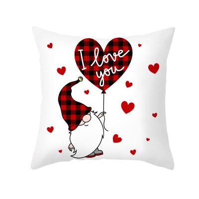 China Valentines Day Folded Plaid Covers Gnome Buffalo Plaid Holiday Birthday Wedding Cushion Pillow Case for sale