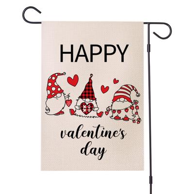 China Outdoor Advertising Display Happy Valentine's Day Gnomes Be Mine Garden Flag Valentines Day Gifts For Outdoor Yard Lawn Outdoor Decorations for sale